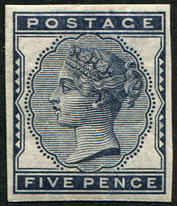 #351 GB 1880 5d sg169 IMPRIMATUR, f mint, good four margins