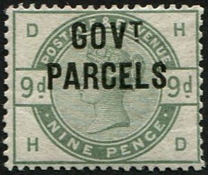 #675 GB Officials 1887 Govt Parcels 9d sgO63 vf mint, excellent colour