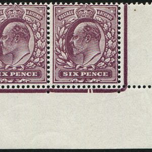 #410 GB 1911 6d sg298 Reddish-Purple DATE CUT PAIR vf mint, date-cut copy um