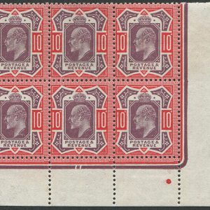 #415 GB 1911 10d sg309 DATE CUT CORNER BLOCK OF SIX