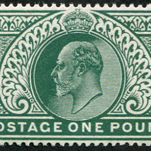 #417 GB 1911 £1 DEEP GREEN sg320 um, well centred, pristine fresh