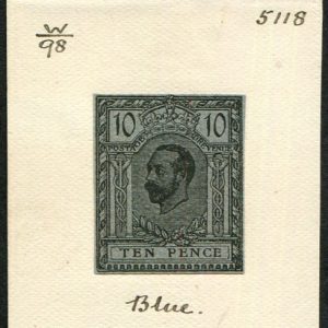 #420 GB 1911 10d HENTSCHEL ESSAY IN BLACK ON GREY-BLUE PAPER