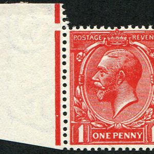 #450 GB 1912 1d sg357var, INTENSE BRIGHT BRICK-RED um, marginal