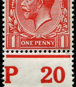 #451 GB 1912 1d sg357var, VERY DEEP BRICK-RED, control P20(P) um, pristine fresh