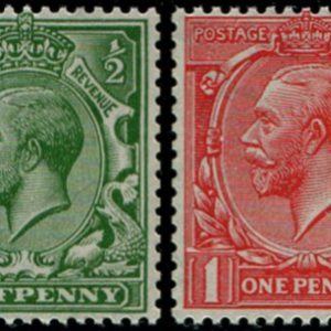 #466 GB 1913 ½d & 1d sg397/98 MULTIPLE CYPHER SET um, well centred & fine perfs