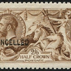 #470 GB 1915 2/6d sg406 OVPT CANCELLED TYPE 24, um, well centred, fresh & scarce