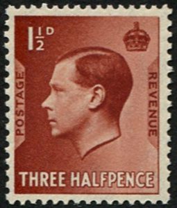 #507 GB 1936 1½d ESSAY TYPE B by HARRISONS wmk GvR um