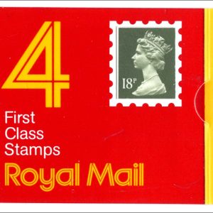 #703 GB Booklets Window GC1b 4x 18p Machin, round tab code B - fine