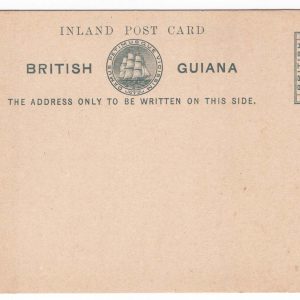 British Guiana 1886 Postal card 1c grey on buff 140x79mm, fine unused
