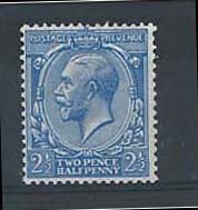 #420 GB 1912 2½d sg371 cobalt-blue printed on paper with toned gum um, copy RPS cert