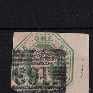 #145 GB 1847 1s embossed fu, 2 margins, 1 huge, others touched/into, SW corner trimmed cat £1000 sg54