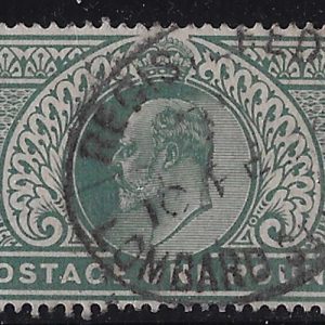 #373 GB 1902 £1 green sg266 vfu, with cert