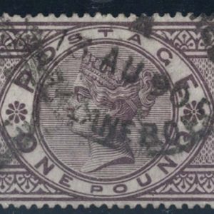 #335 GB 1884 £1 brown wmk crowns sg185 fu good colour c£3000