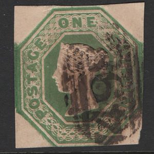 #146 GB 1847 1s embossed fu, cut square, 2 margins, good embossing c£1000 sg54