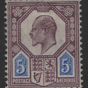 #366 GB 1902 5d dull purple & ultramarine ord paper f mint sg242 c£65