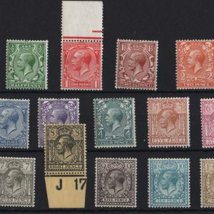 #411 GB 1912 ½d - 1s set of 14 um (1x 9d) sg351-96
