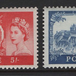 #505 GB 1959 Castles 2nd De La Rue set  of 4, 2/6d - £1 vf mint sg595-598