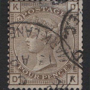 #309 GB 1880 4d grey-brown plate 18 sg160 vfu cds