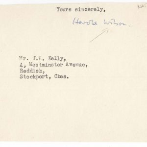 #008 Autographs  Harold Wilson - signature on part letter