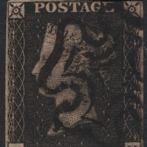 #051 GB 1840 1d black plate 7 OK vgu, 4 tight-good margins, black MX sg2