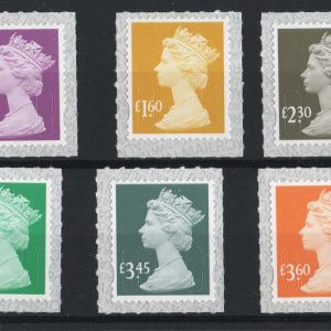 #553 GB 2019 Machin self adhesive £1.35, £1.60, £2.30, £2.80, £3.45, £3.60 um all code 'M19L', face £15.10