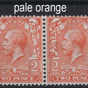#416 GB 1912 2d pale orange um pair sg367var Spec N19(5) c£30