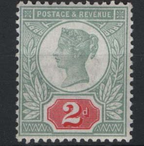 #342 GB 1887 2d yellow-green & carmine fine um, sg200 Spec K30(2) c£48