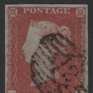 #099 GB 1841 1d red sg8 plate 144 MD fu, 4 good margins
