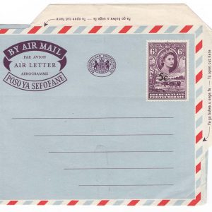 #013 Bechuanaland 1961 5c on 6d airletter um