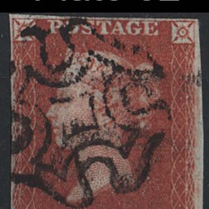 #080 GB 1841 1d red plate 32 KJ fu, close-good margins, c£60 sg8