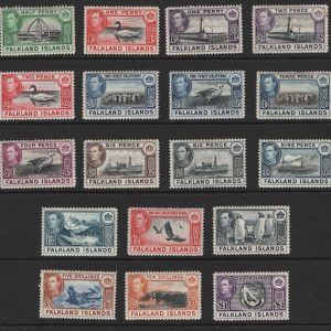 #037 Falklands 1938 ½d - £1 set of 18 f mint sg146-163 c£475