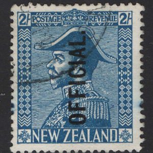 #661 New Zealand 1927 2s blue Admiral Official, blue crayon on reverse, trace on front otherwise vfu sgO112 c£180
