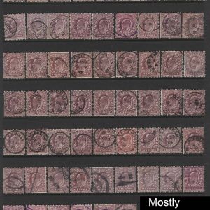 #390 GB 1911 6d Somerset House used, 60 copies, mostly fine, good range of shades, etc, sg297, etc c£1320