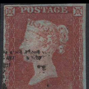 #110 GB 1841 1d red plate 164 TK vfu, 4 good margins sg8