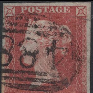 #113 GB 1841 1d red plate 165 PC vfu, 4 good margins sg8