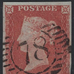 #121 GB 1841 1d red plate 168 SI fu, 4 large margins just touched  I-square sg8