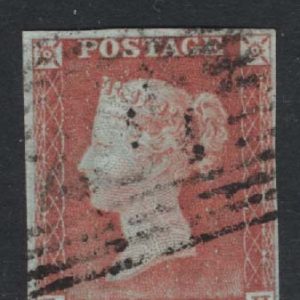 #131 GB 1841 1d pale red-brown (worn plate) plate 46 TH fu, 4 good margins sg9