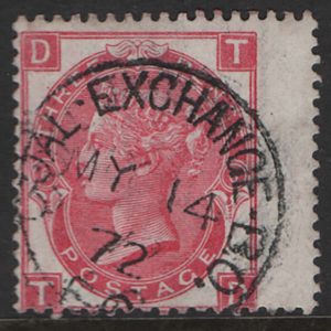 #239 GB 1867 3d deep rose plate 6 vfu cds sg102 c£75