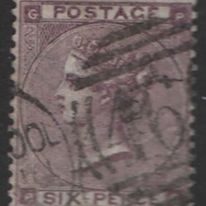 #227 GB 1862 6d deep lilac sg83 fu