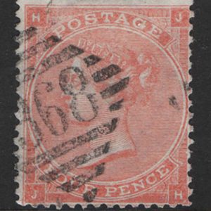 #225 GB 1862 4d pale red sg80 fu neat 368 Irish diamond c£75