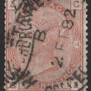 #312 GB 1880 1s orange-brown plate 14 fu sg163