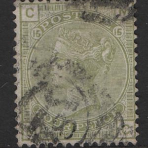 #297 GB 1876 4d sage-green plate 15 fu sg153 c£150