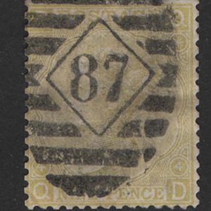 #251 GB 1867 9d straw gu sg110 c£180