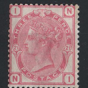 #308 GB 1880 3d rose plate 21 sg158 fresh m/mint, gum crease c£325