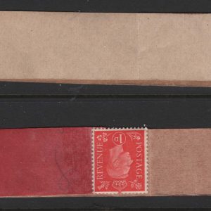 #467 GB 1937 Dark colours 1d wmk sideways coil end sg463a um, ditto 1941 pale colours sg486a