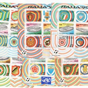 #616 Italy 1990 Football World Cup set of 36 um in fine sheetlets of 6 sg2052a-2082a c£46