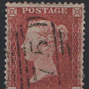 #174 GB 1854 1d red-brown die 1 small crown perf 14 fu sg22 (Plate 202 MB) Spec C2 c£100