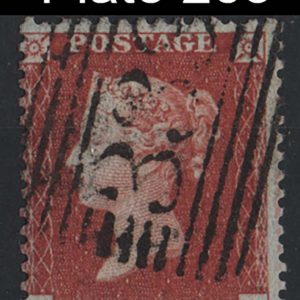 #176 GB 1854 1d brick-red die 1 small crown perf 14 fu, crisp '339' Wick numeral, plate 203 FE, sg22 Spec C2(3) c£250