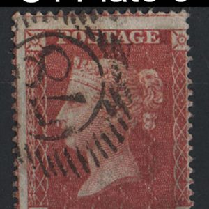 #156 GB 1854 1d red-brown die II small crown perf 16 fu sg21 (Plate 6 GK) Spec C4 c£65
