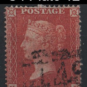 #162 GB 1854 1d red-brown die II small crown perf 16 fu sg21 (Plate 12 KK) Spec C4 c£90